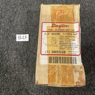 Dayton 3M552B Fan Blower Motor 3.3″ Diam 1/100hp – 1550 Rpm 115v Shaft 1/4″x2″