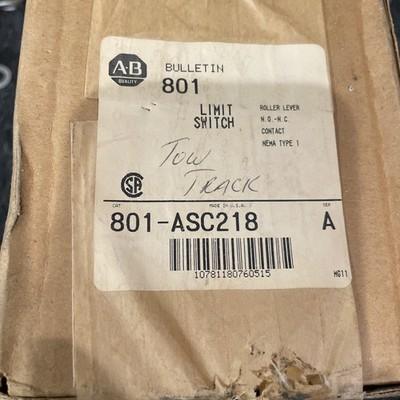 Allen-Bradley 801-ASC218 Limit Switch Ser A 600V AC-DC Roller