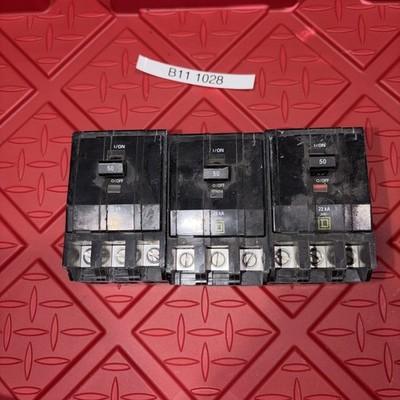 3 Lot – SQUARE D QOB350VH 3P 50A 240V 22K bolt on circuit DW-7959