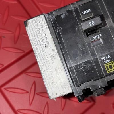 SQUARE D,QOB3201021,CIRCUIT BREAKER 20A 240V 3P