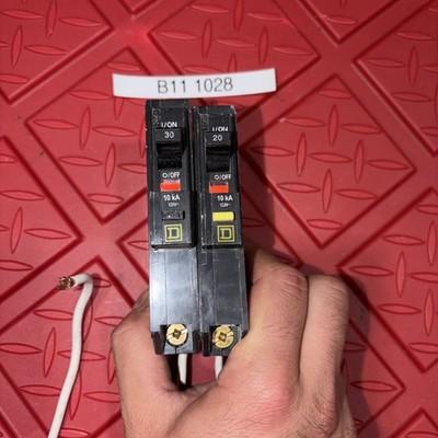 2 – Square D QOB120VHGFI Ground Fault Circuit Breaker 20A 1-Pole 120V 1 30A