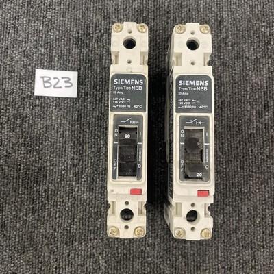 (2) Siemens NEB1B020 Circuit Breaker 20A 1-Pole 347VAC