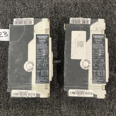 (2) Siemens NEB1B020 Circuit Breaker 20A 1-Pole 347VAC