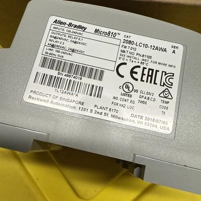 Allen-Bradley 2080-LC10-12AWA Micro810 PLC Controller 120V AC 12 I/O Module