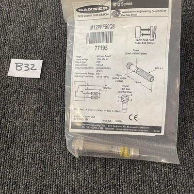 Banner M12PFF50Q8 Photoelectric Sensor 10-30v-dc