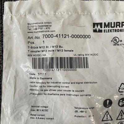 MURR Elektronik 7000-41121-0000000 T coupler, M12 male – M12 female 60V AC/DC