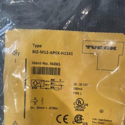 For TURCK Bi2-M12-AP6X-H1141 46065 Inductive sensor PNP Metal Barrel w/Connector