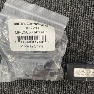 (2) MONOPRICE MP-C5U6RJ45B-BK Couping Connector PID 7283