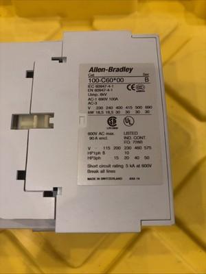 Allen Bradley 100-C60*00 Series B Contactor 3-pole 110/120V 100-C60D10 NOS