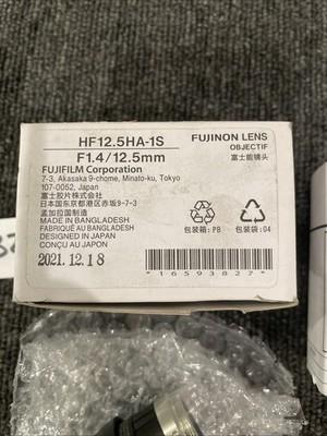 FUJINON HF12.5HA-1S Industrial Lens F1.4/12.5mm