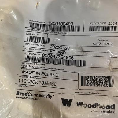 BRAD CONNECTIVITY 113030K13M080, MINI-CHANGE CORDSET, 1300100493