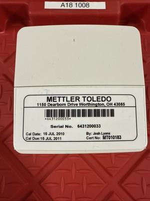 Mettler Toledo CarePac S Small 200g 10g ASTM class 1 calibration to Dec 2025
