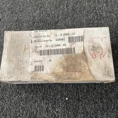 (4) Parker 12-12-ZHBA-SS Straight Thread Male Connector Fitting 3/4″ O.D Tube