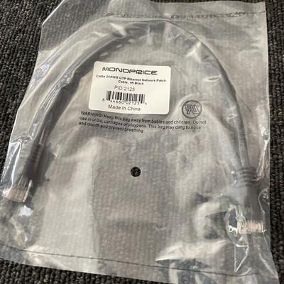 (22) Monoprice PID: 2125 Cat5E 24awg Utp Ethernet Network Patch Cable 1 Ft Black