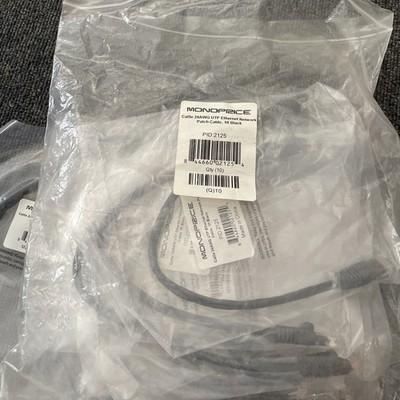 (22) Monoprice PID: 2125 Cat5E 24awg Utp Ethernet Network Patch Cable 1 Ft Black