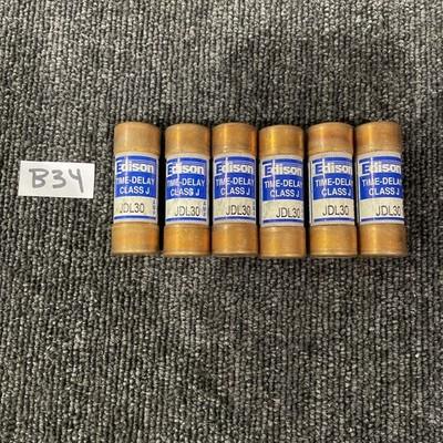 (5) Eaton Bussmann Edison JDL30 30A 600V Time Delay Fuse NOS