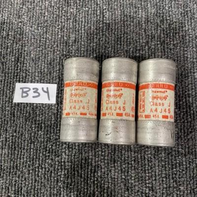 (3) Gould Shawmut A4J45 Amp Trap Class J, 45 Amps, 600 VAC