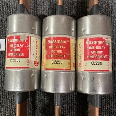 (3) Bussmann CDS200 Time-delay Blade Fuse 200a Amp 600v-ac