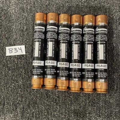(6) Bussmann Frs-R-30Id Ul Class Fuse, Rk5 Class, Time-Delay, 30A, 600V