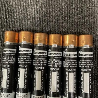 (6) Bussmann Frs-R-30Id Ul Class Fuse, Rk5 Class, Time-Delay, 30A, 600V