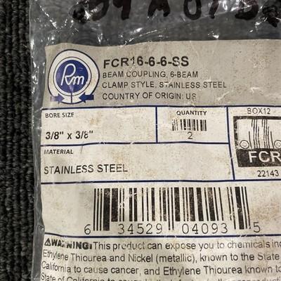 (4) Ruland FCR16-6-6-SS Coupling 6 Beam Clamp 3/8″ x 3/8″ Bore Size