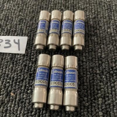 (7) Edison EDCC5 Class CC Fuse 5A 600Vac