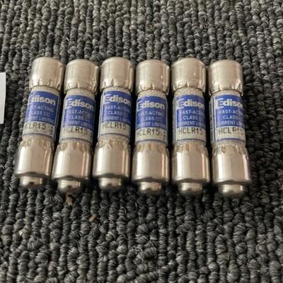 (6) Edison HCLR15 Class CC Fuse 15A 600Vac