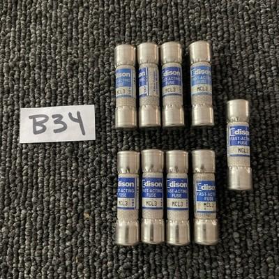 (9) Edison MCL3 3 Amp 600V Fast Acting Fuse