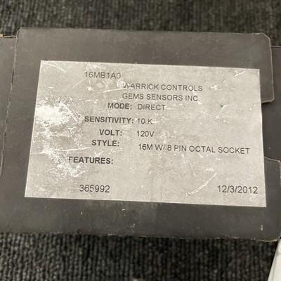 Warrick Controls 16MB1A0 Liquid Level Control Module 10 K&ohm 120 VAC Broke Base