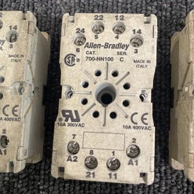 (3) ALLEN BRADLEY 700-HN100 SER. C RELAY BASE