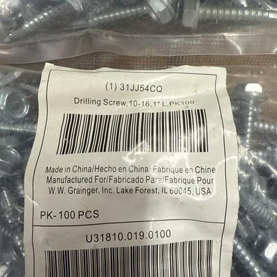 9 Pks-#8 Hex Washer Head Self Drilling Sheet Metal Screws 410 Stainless Steel 1”