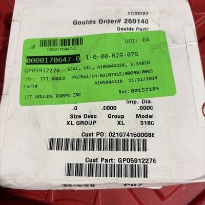 New Orion goulds seal A10504A328 BPD 3.346 x 4.331 X .695