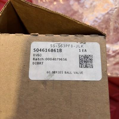 Swagelok SS-S63PF8-JLK Manual Stainless Threaded Ball Valve 1/2in Npt