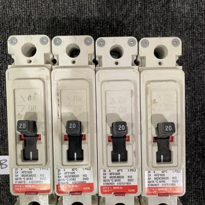 (4) Eaton HFD1020 Circuit Breaker 20 Amp, 1 Pole, 277V,
