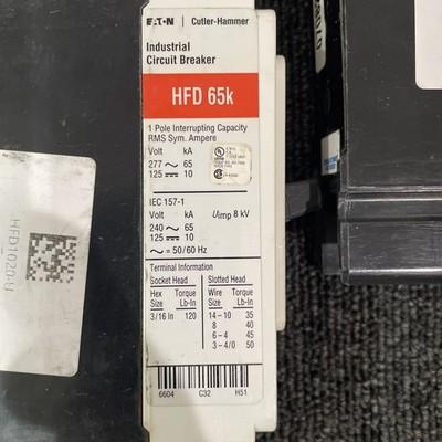 (4) Eaton HFD1020 Circuit Breaker 20 Amp, 1 Pole, 277V,