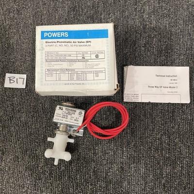 Powers 265-1008 Air Valve Pneumatic 3 Port, 120V/60Hz, AIR 50 PSI
