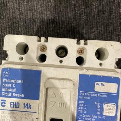 Westinghouse EHD3030L Circuit Breaker EHD 14K, 30A, 3P, 480 VAC-Industrial