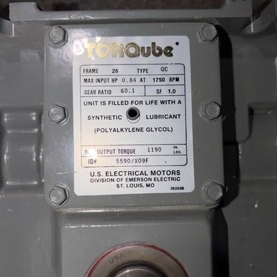 US Electric Motors, Torqube 1750 Rpm 60.1 Max Torque 1190 5590/x09f