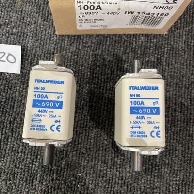 (2) ITALWEBER IW 1543100 Fuse NH00 HRC GR 100A 690V Fuse