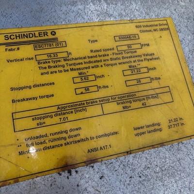 schindler 9300 escalator control panel 9300AE-10 As Is Slight damage SEE PHOTOS