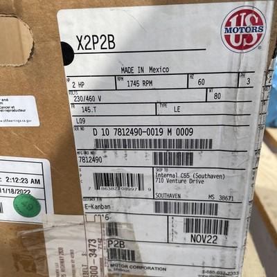 US motors X2P2B 2 Hp 1745 Rpm 60hz Explosion proof Voltage: 230/460V 145T