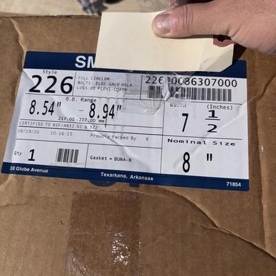 Smith-Blair Repair Clamp, Pipe Size 8 In, 7 1/2 In L 22600086307000