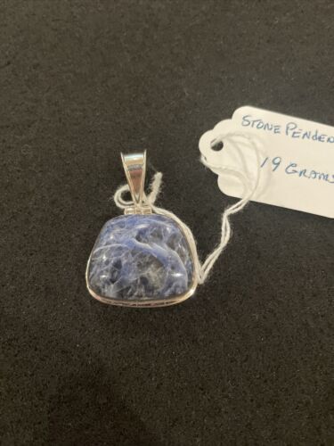 Silver pendant vintage With Blue Stone 19 Grams