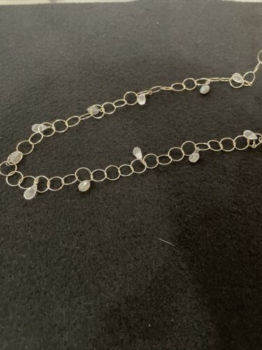 silver vintage necklace With Tear Drops Marked 925