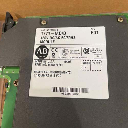 Allen Bradley, PLC-5, 1771-IAD, -1AD, SER D, 120 Volt AC/DC In *FREE SHIPPING*