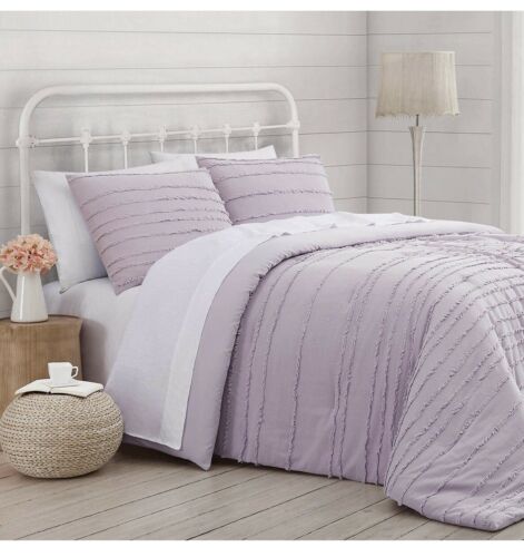 Prairie by Rachel Ashwell Textured Stripe 3-piece Comforter Set -Lavender -King