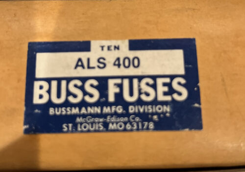 10 Pack – New Old Stock BUSSMANN FUSE BUSS ALS 400 THESE ARE OPEN BOX NEW