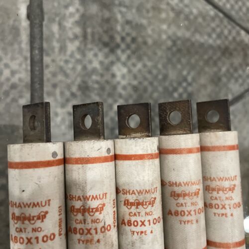 (5) Gould Shawmut A60X100 Amp-trap Type 4 Semiconductor Fuse NOS