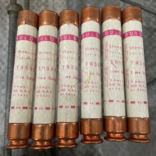 (6) Gould TRS9R Fuse 9 Amp Time Delay 600 VAC Dual Element