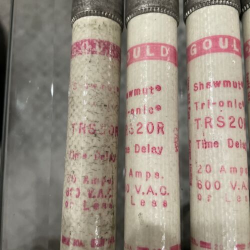 (3) Gould Shawmut TRS20R Dual Element Time Delay Fuse 20A 600VAC + (1) TRS-30r